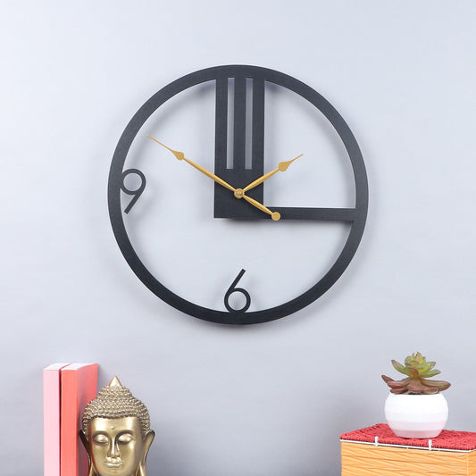 Engineered Wood Wall Clock With Leather coating