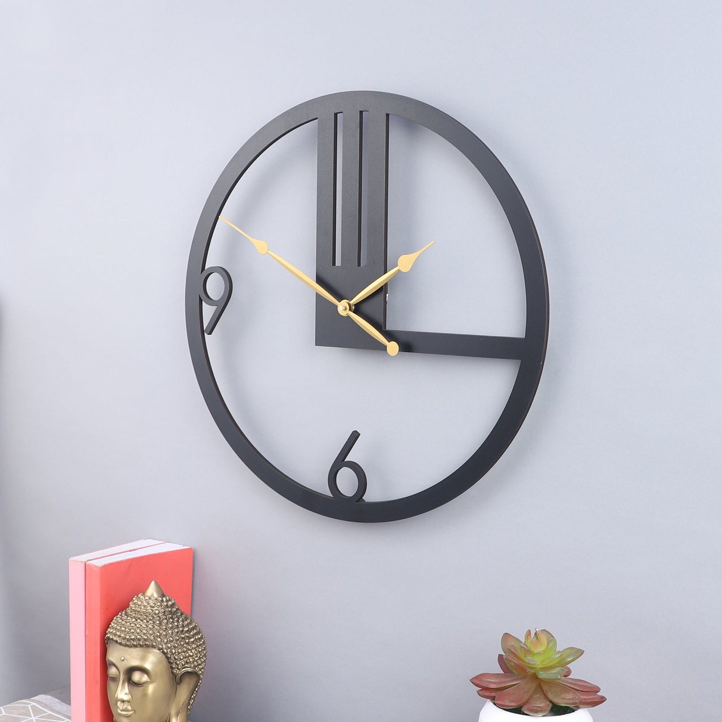 Engineered Wood Wall Clock With Leather coating