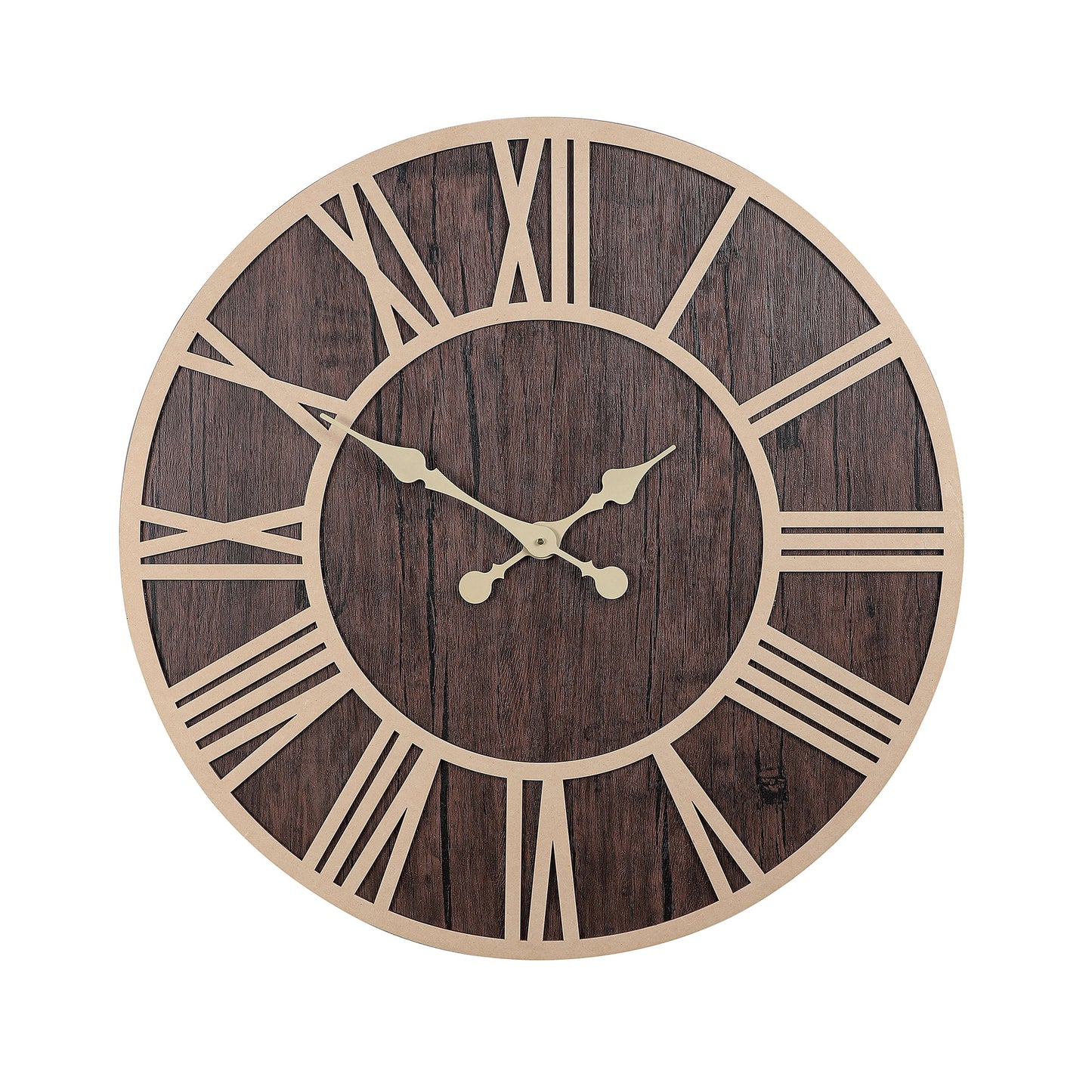 Engineered Wood Roman Numeral Wall Clock With Leather coating || Wall Clock