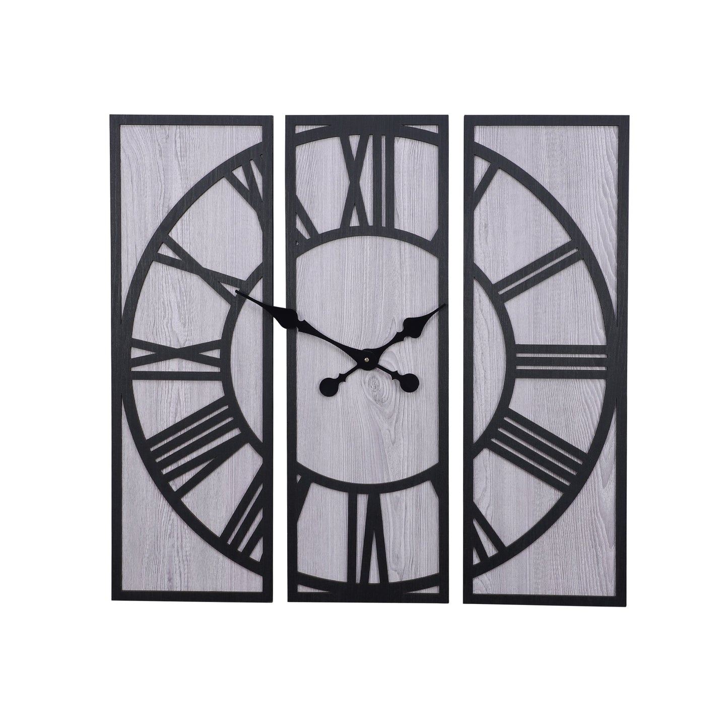 Black and Grey Engineered Wood Roman Numeral Wall Clock|| Wall Clock