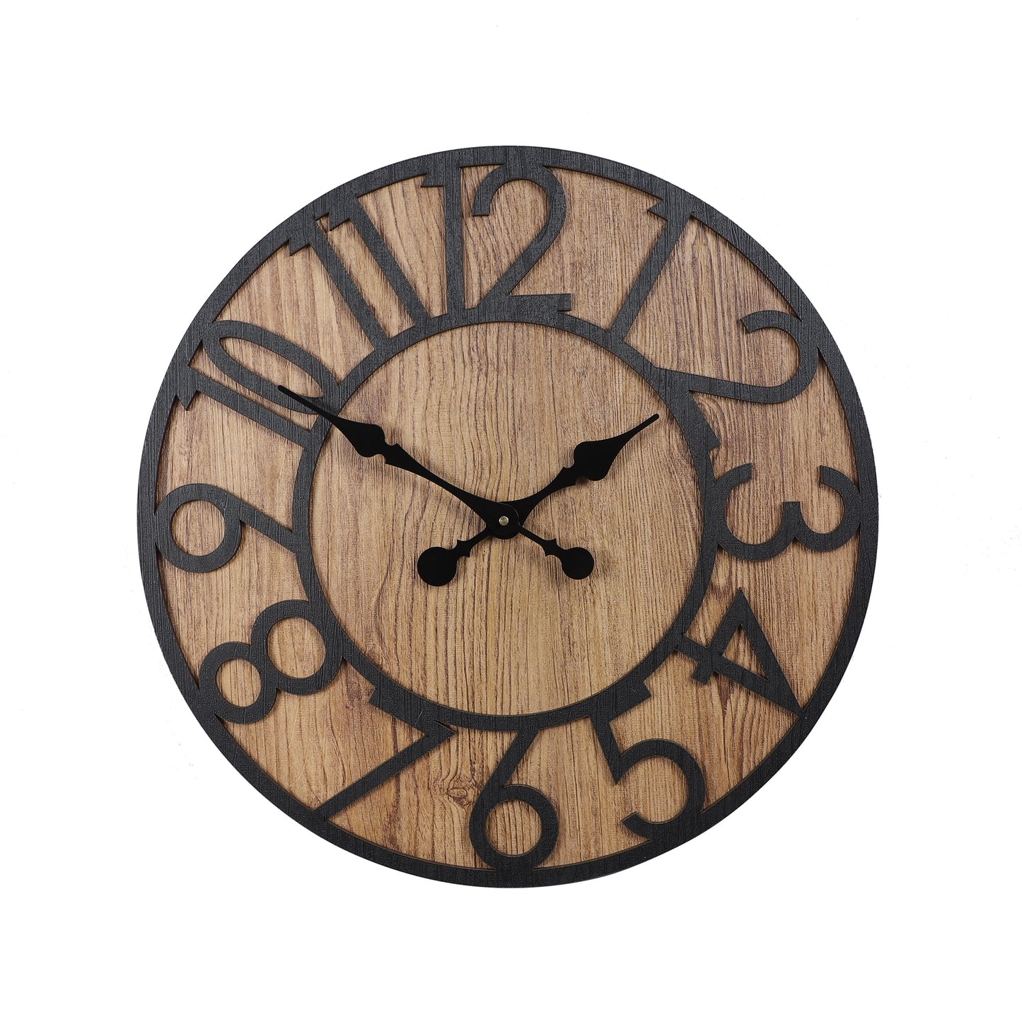 Engineered Wood Wall Clock With Black Numerals || Wall Clock