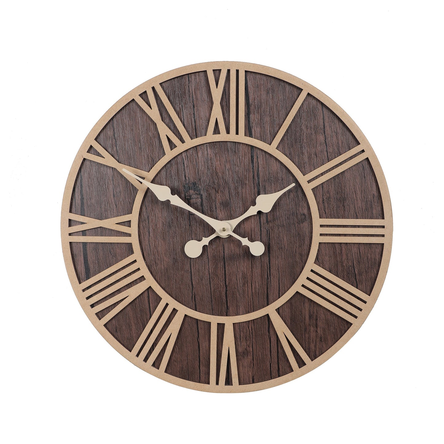 Engineered Wood Roman Numeral Wall Clock With Leather coating || Wall Clock