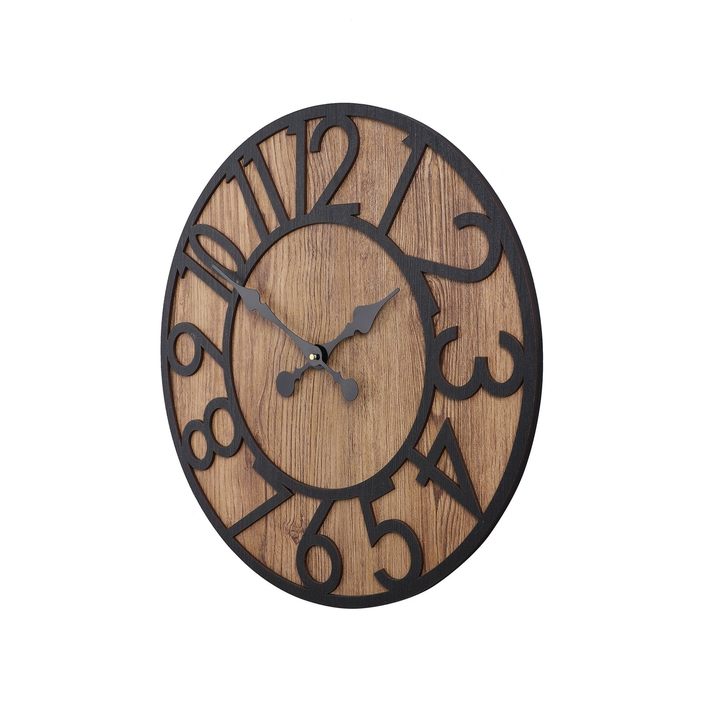 Engineered Wood Wall Clock With Black Numerals || Wall Clock