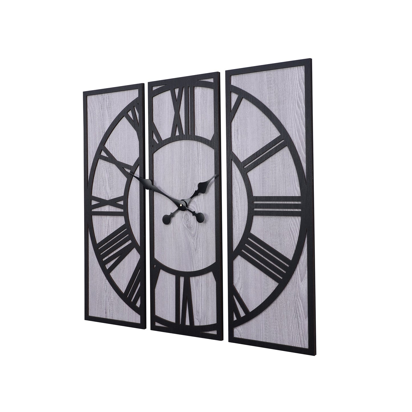 Black and Grey Engineered Wood Roman Numeral Wall Clock|| Wall Clock