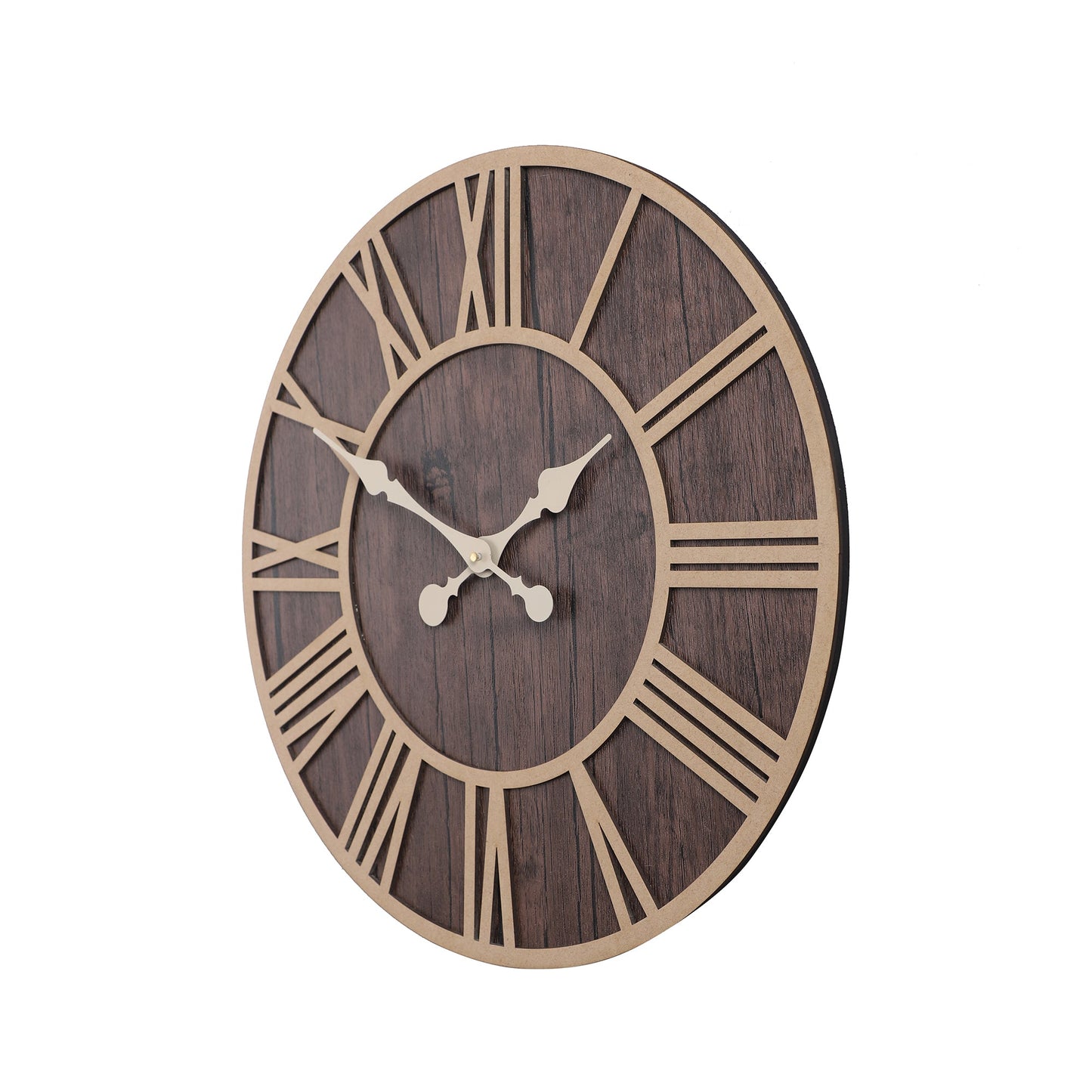 Engineered Wood Roman Numeral Wall Clock With Leather coating || Wall Clock