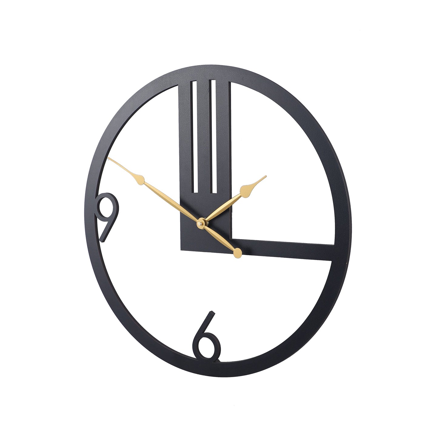 Engineered Wood Wall Clock With Leather coating