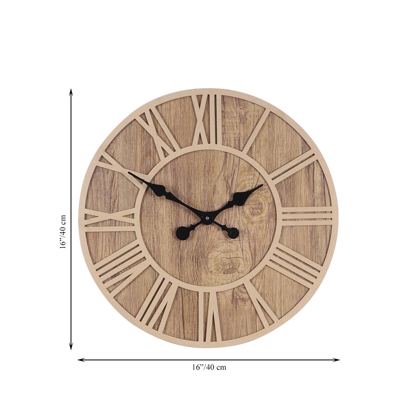 Round Engineered Wood Roman Numeral Wall Clock With Leather coating || Wall Clock