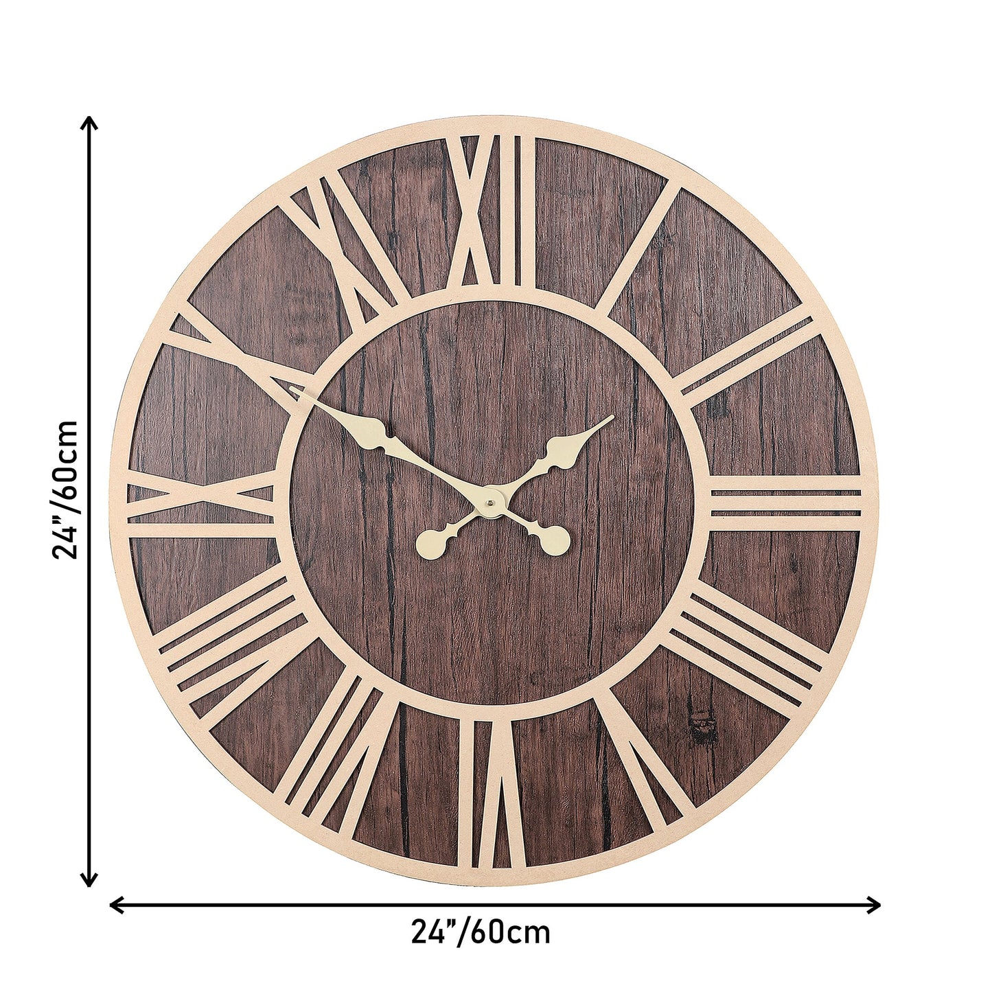 Engineered Wood Roman Numeral Wall Clock With Leather coating || Wall Clock