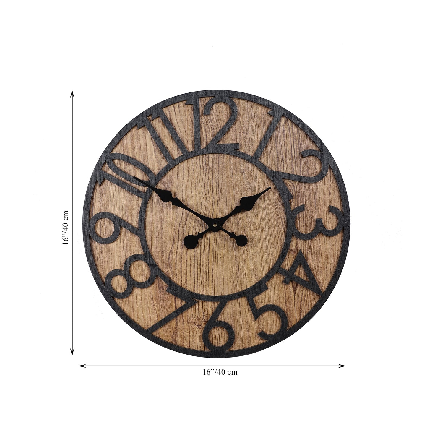 Engineered Wood Wall Clock With Black Numerals || Wall Clock