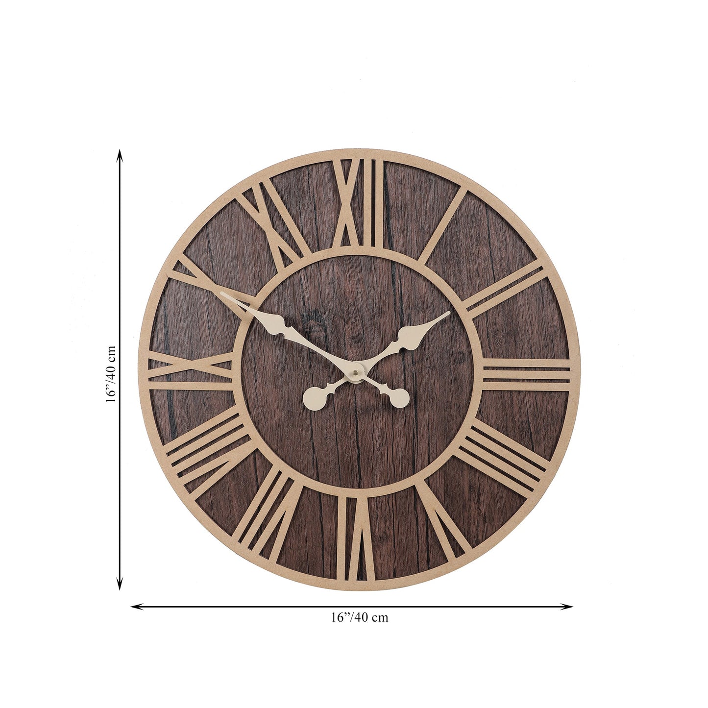 Engineered Wood Roman Numeral Wall Clock With Leather coating || Wall Clock