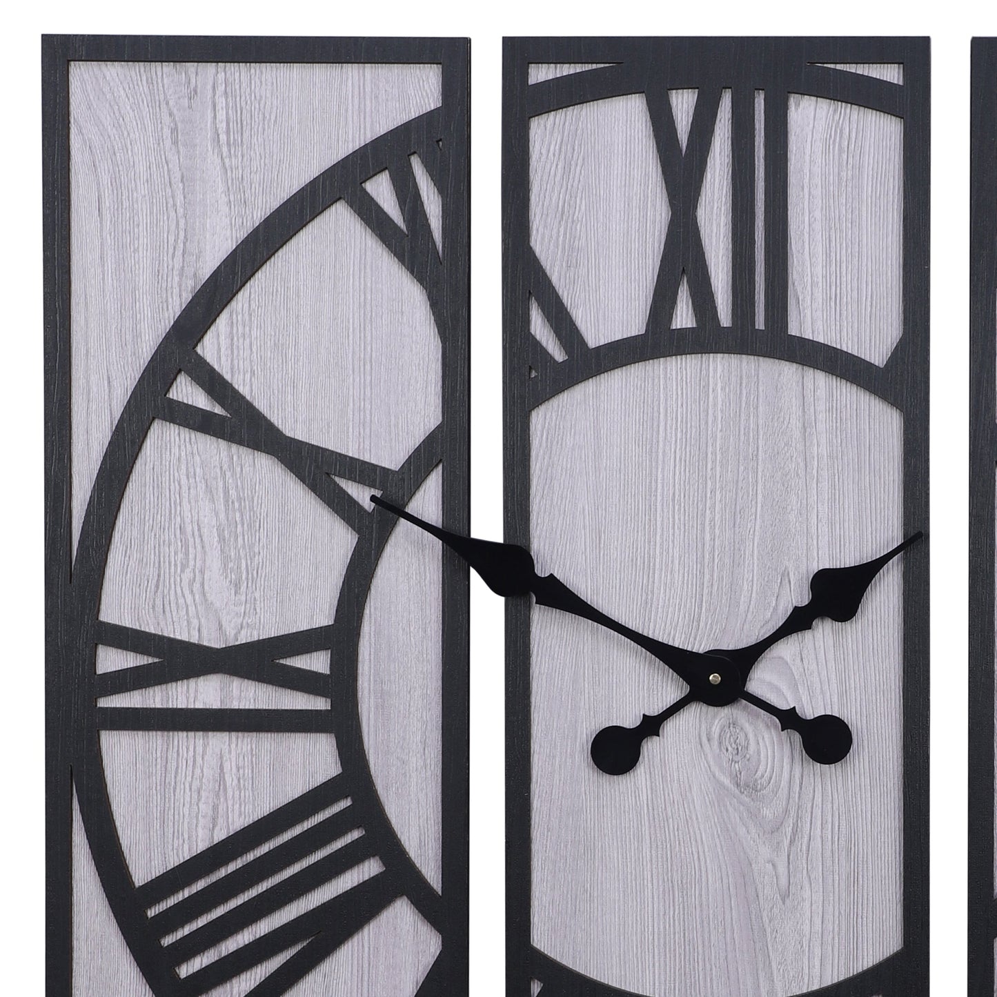 Black and Grey Engineered Wood Roman Numeral Wall Clock|| Wall Clock