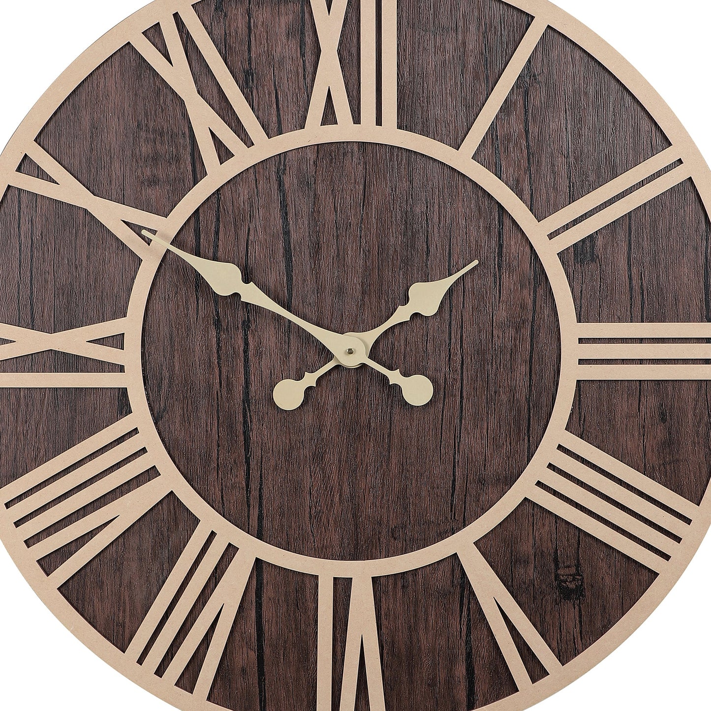 Engineered Wood Roman Numeral Wall Clock With Leather coating || Wall Clock