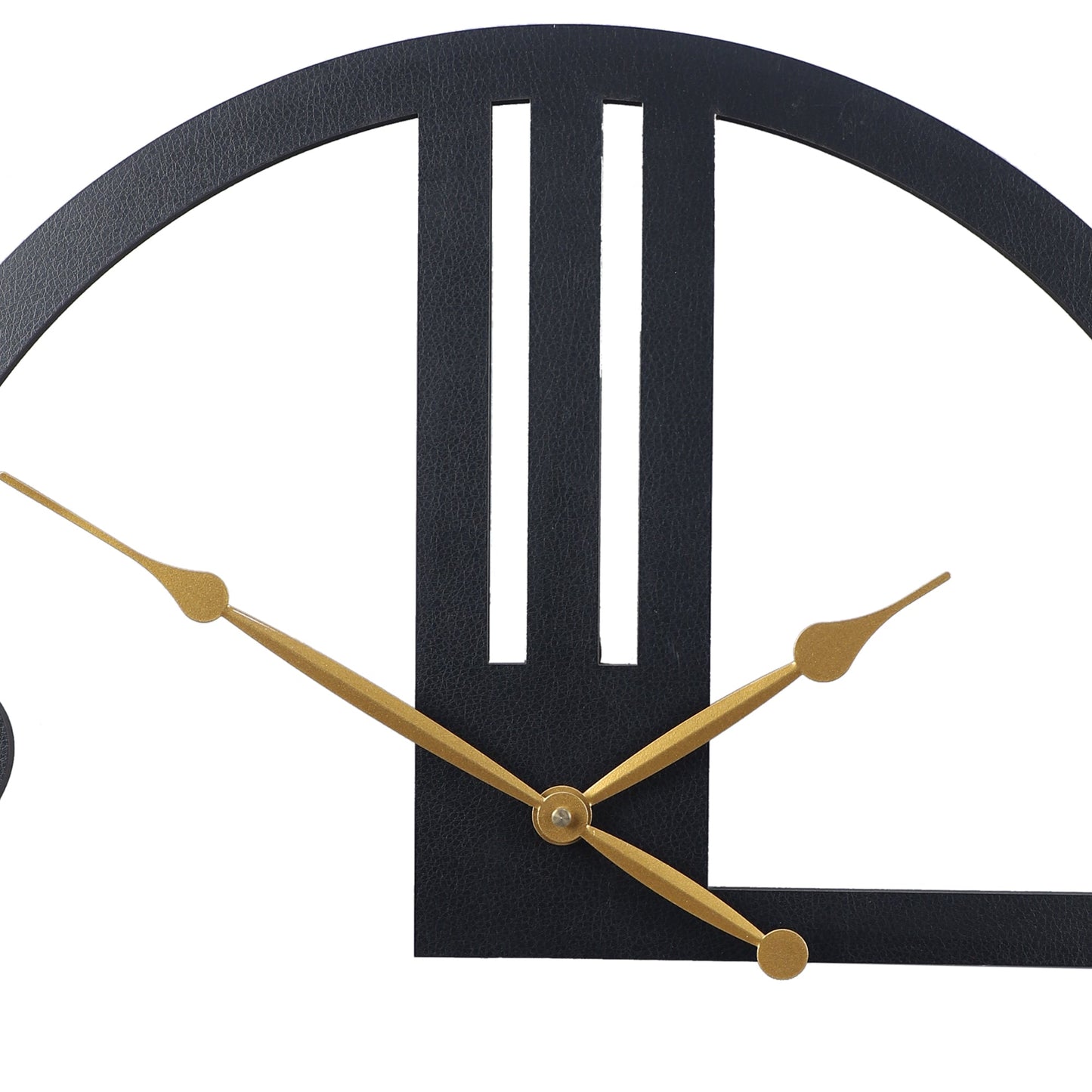 Engineered Wood Wall Clock With Leather coating