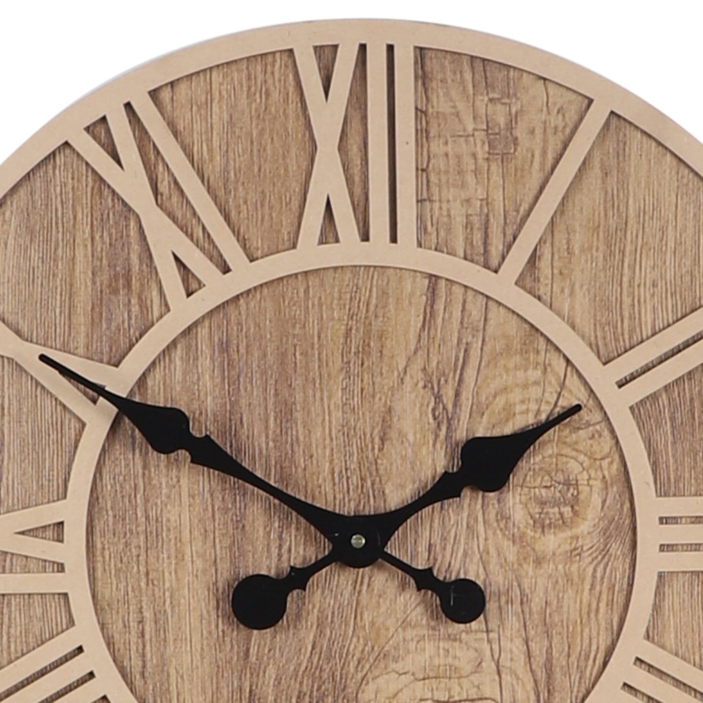 Round Engineered Wood Roman Numeral Wall Clock With Leather coating || Wall Clock