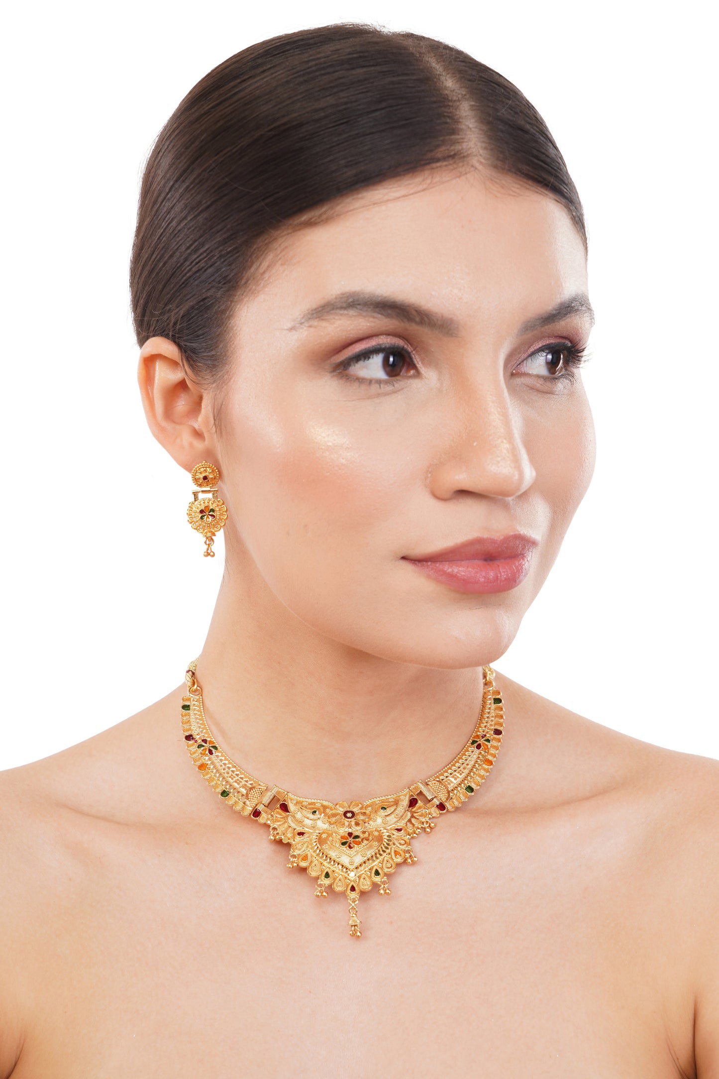 1Gm Gold-plated Choker Necklace and Earring Set