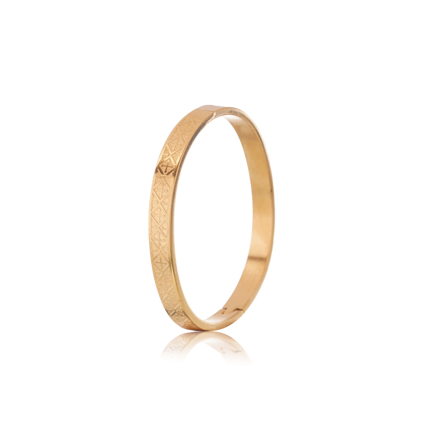 1Gm Gold Bangle Bracelet with Geometric Design