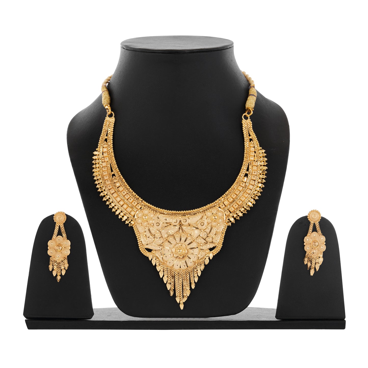 1Gm Gold Haar Necklace and Earring Set