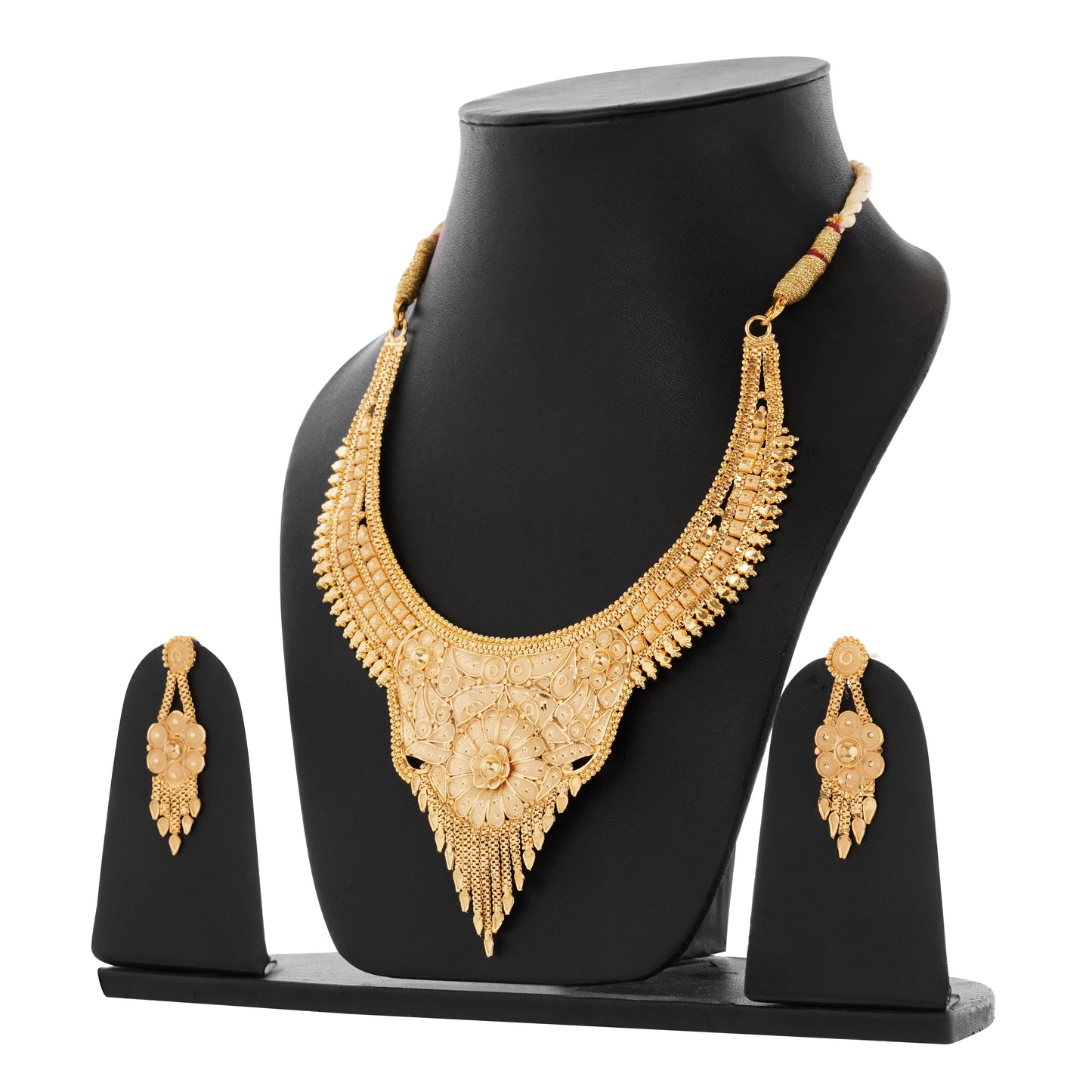 1Gm Gold Haar Necklace and Earring Set