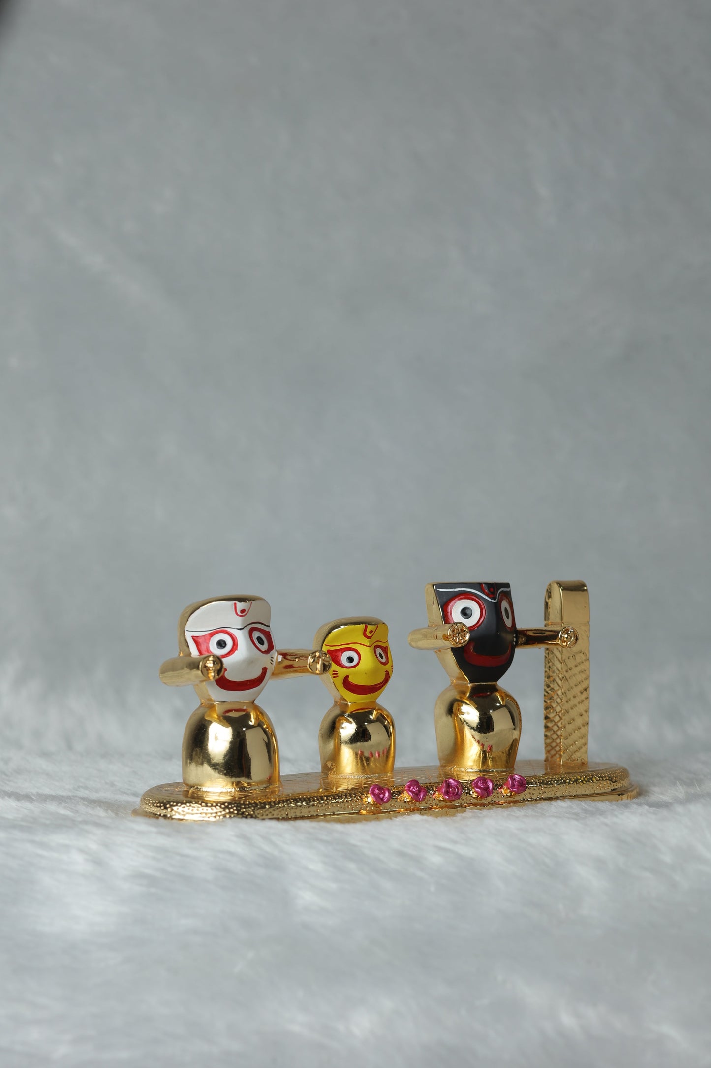 Gold Plated Jagganath ji, balbhadra and Subhdra and Chakta Set